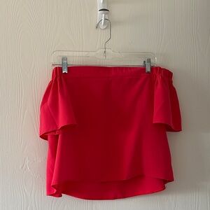 Topshop Hot Pink Off-Shoulder Top